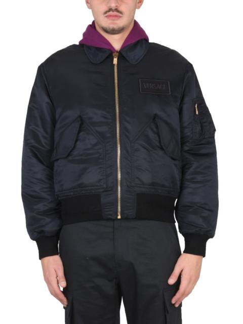 VERSACE Versace Men Bomber Jacket With Applied Logo