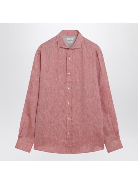 Brunello Cucinelli Brunello Cucinelli Orange Linen Shirt Men
