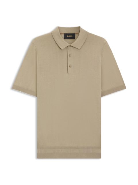 BOSS KNIT POLO SHIRT IN SILK AND COTTON