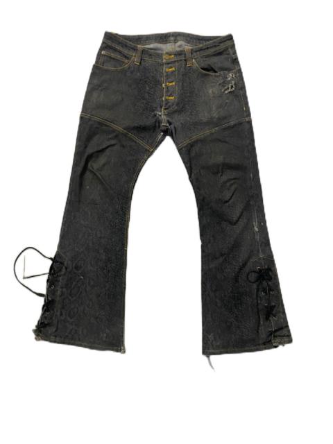 Other Designers If Six Was Nine - TORNADO MART FLARE DENIM LACES BOTTOM DISTRESS