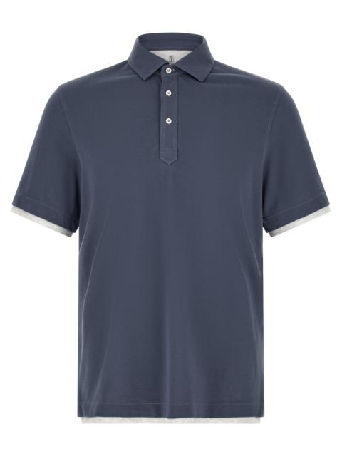 Brunello Cucinelli Brunello Cucinelli Men Double Layer Polo Shirt