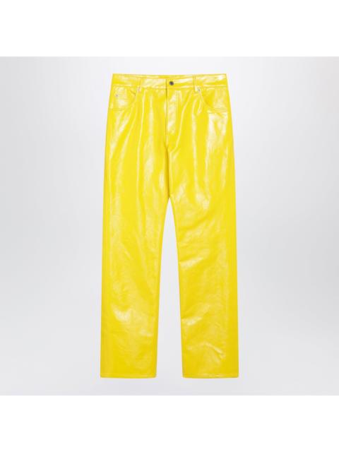 Loewe Loewe Yellow Cotton Blend Trousers Men