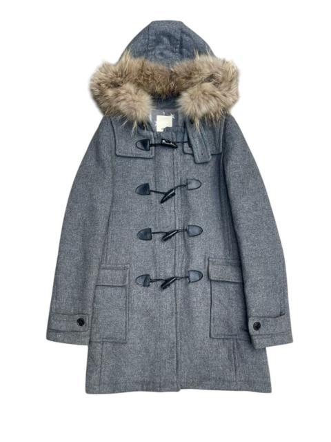 Other Designers Japanese Brand × MOUSSY × Vintage - Moussy Wool Duffle Coat with Fur Trim Hood - Grey