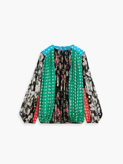 Dolce & Gabbana Printed metallic fil coupé chiffon blouse