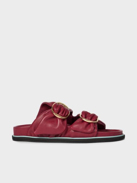 Paul Smith Women's Burgundy 'Camolin' Double Strap Mule Sandals