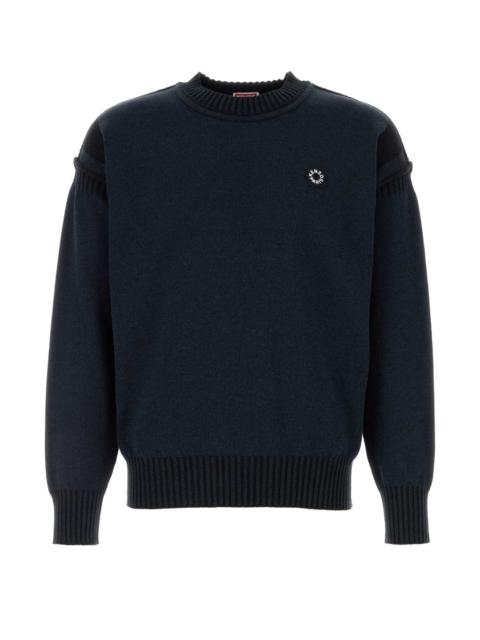 KENZO Kenzo Men Midnight Blue Cotton Blend Sweater