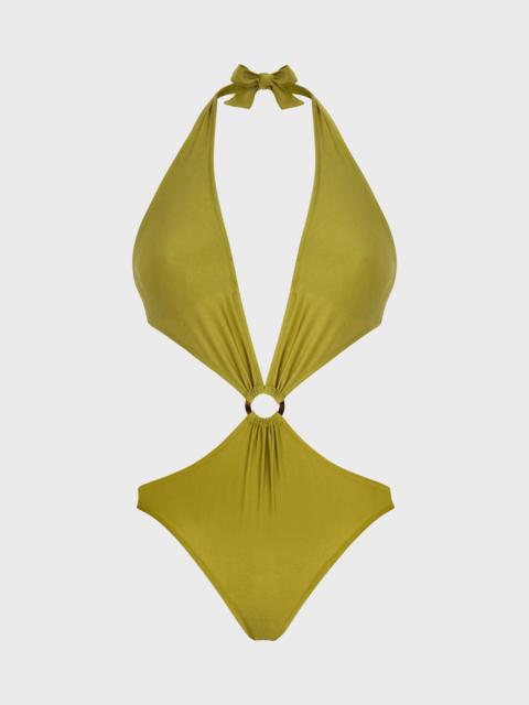 Vilebrequin WOMEN SOLID STRETCH SHINY TRIKINI ONE-PIECE SWIMSUIT