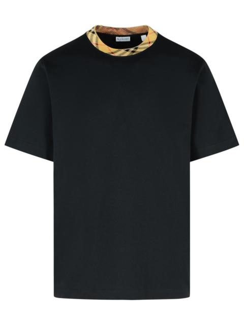 Burberry Burberry 'Ryan In Cotone Nera Con Finiture 'Check' T-Shirt Men