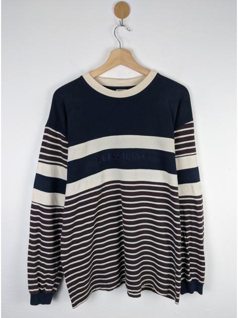 Other Designers Guess - Vintage Guess 90s ASAP Rocky Embroidery Stripe Shirt