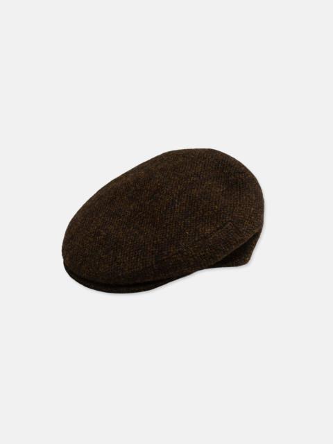 J. PRESS MADE-IN-ITALY BROWN & OLIVE TICWEAVE HARRIS TWEED IVY CAP