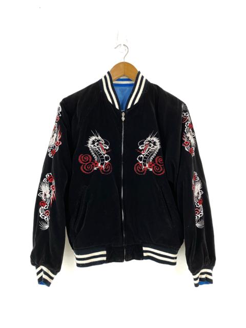 Other Designers Japanese Brand - Sukajan Reversible Jacket Velvet Embroidery Dragon Shoot One