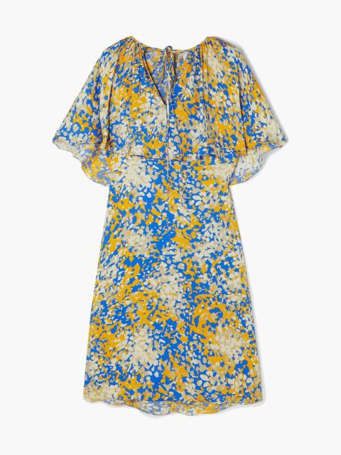 Stella McCartney Printed cape-effect satin-crepe dress