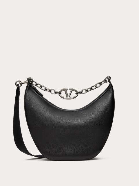 VLOGO MOON MEDIUM GRAINY CALFSKIN HOBO BAG WITH CHAIN