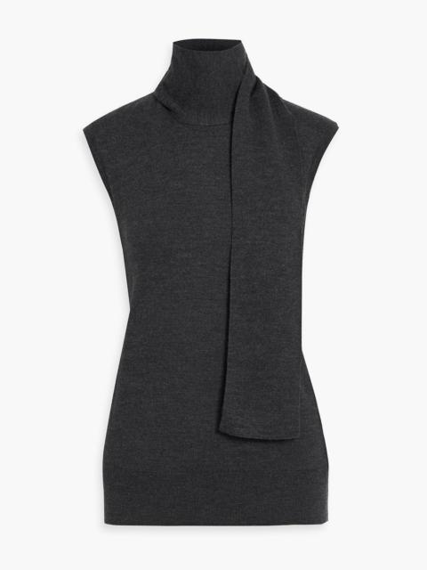 TOTEME Bow-detailed wool-blend turtleneck top