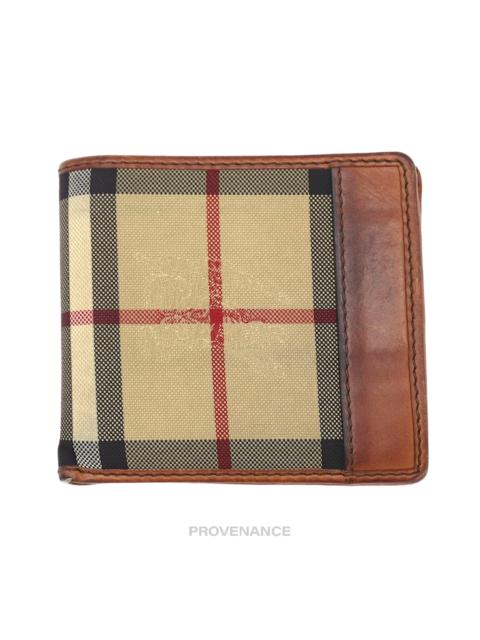 Burberry Burberry Nova Check Canvas Bifold Wallet - Brown Leather