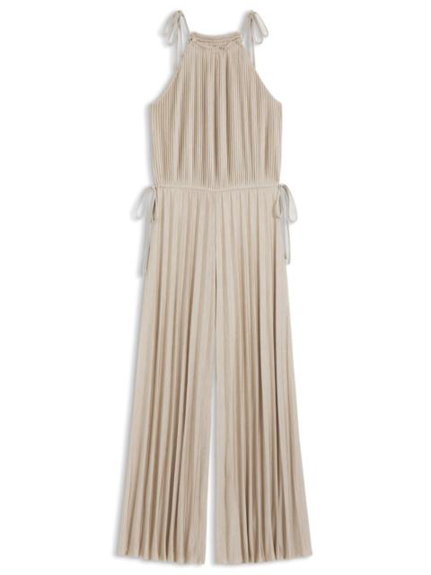 BOSS PLISSÉ-PLEAT JUMPSUIT WITH HALTERNECK