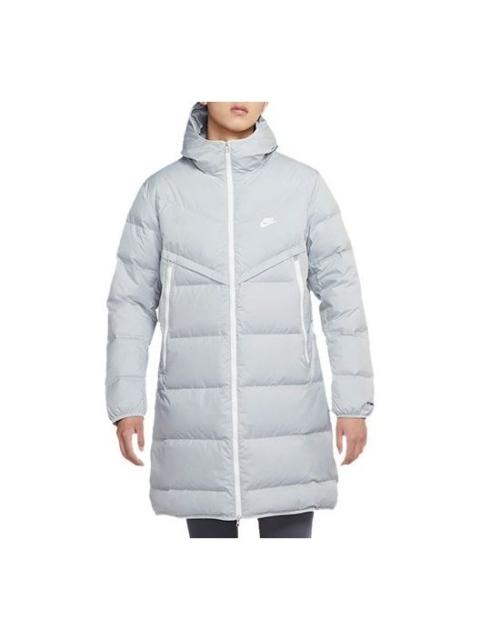 Nike Nike Logo Sports Hooded Down Coat 'Light Grey' DD6789-077