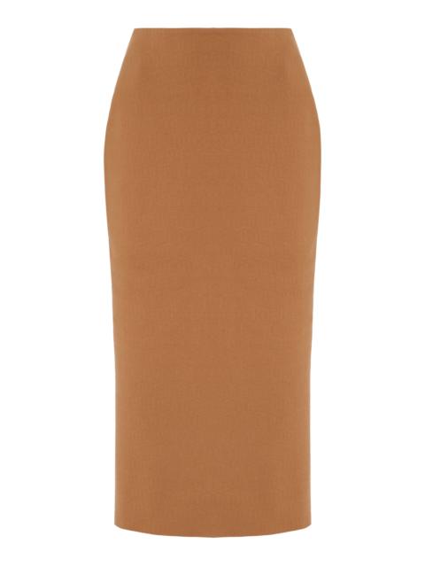 HIGH SPORT Petra Geo-Jacquard Cotton-Blend Knit Midi Skirt tan