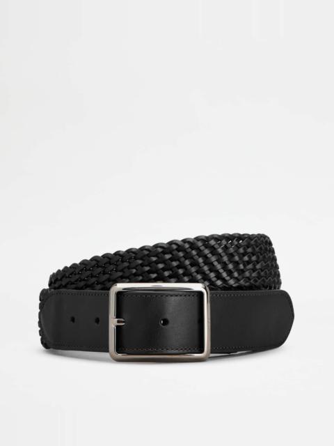 Tod's BELT IN LEATHER - BLACK
