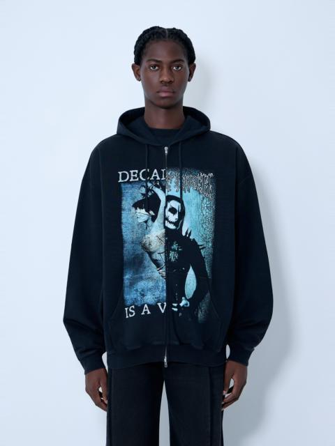 VETEMENTS Cof Cut-Up Zip-Up Hooded Sweatshirt