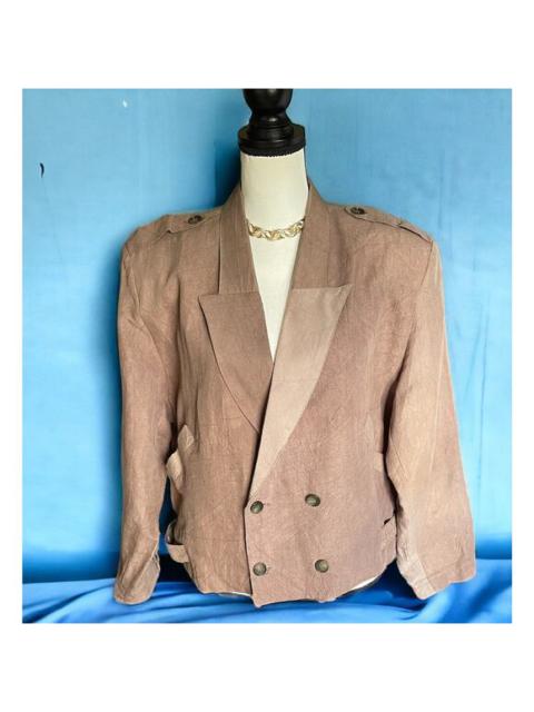 Other Designers Z. Cavaricci - Vintage 80s Z Cavaricci Crop Blazer Jacket New Wave WOMENS Taupe Brown S USA
