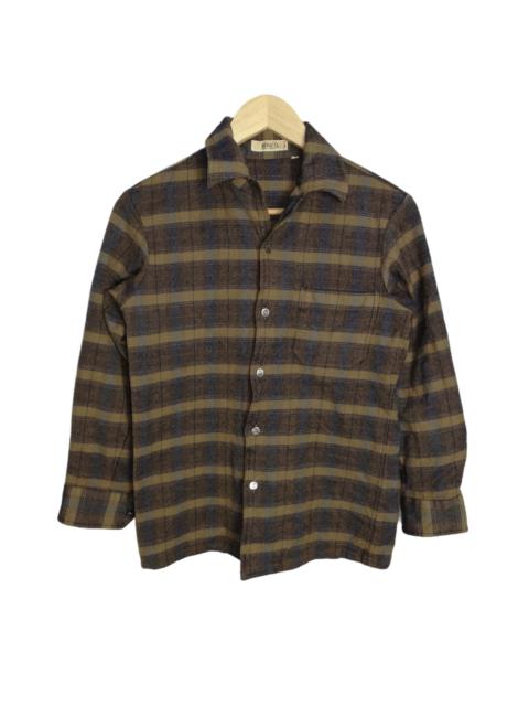 vintage japanese brand rosco button up wool shirt
