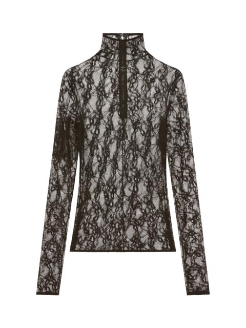 courrèges Lace Mockneck Top black