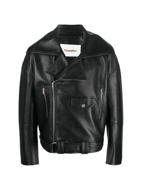 Nanushka zipped biker jacket