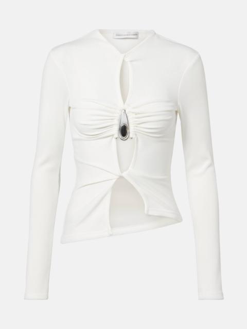 CHRISTOPHER ESBER Cutout ribbed-knit jersey top