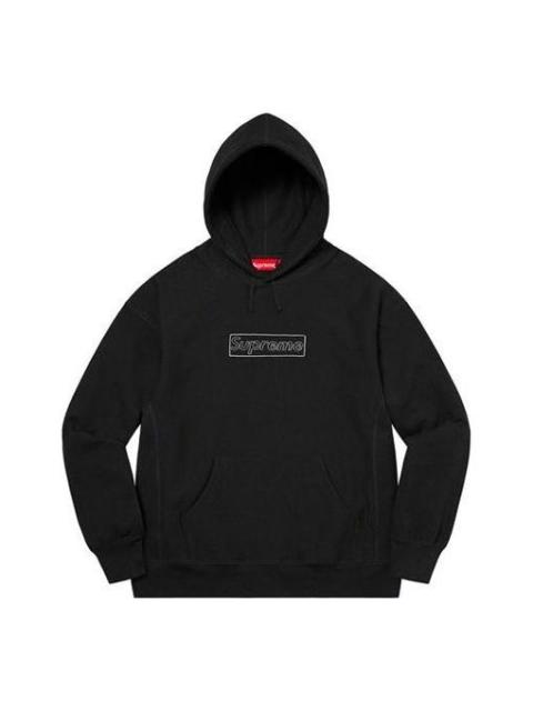 Supreme Supreme x KAWS Chalk Logo Hooded Sweatshirt 'Black White' SUP-SS21-401