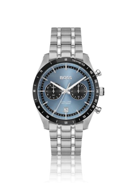 BOSS STEEL-BRACELET WATCH WITH BLUE DIAL