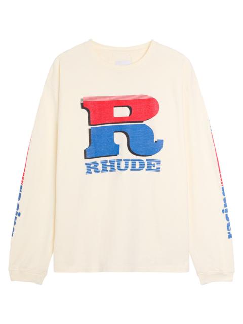 Rhude Rhude Split Petrol Logo-print Cotton T-shirt