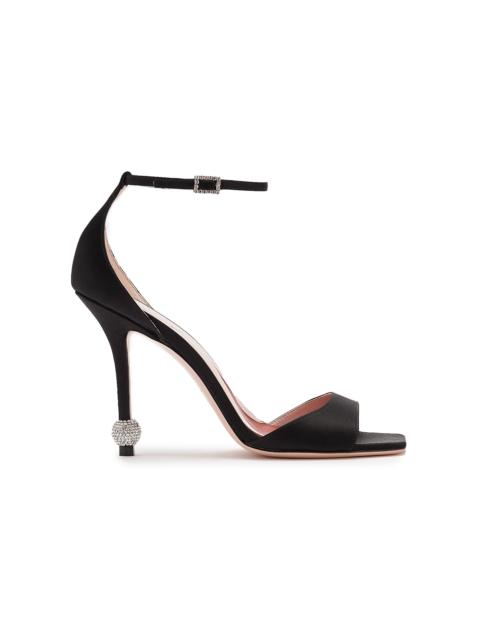 Roger Vivier Vivier Marlene Strass-Detail Satin Sandals black