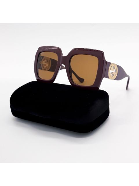 GUCCI New Gucci Sunglasses GG1022S 002 Burgundy Brown Women Square