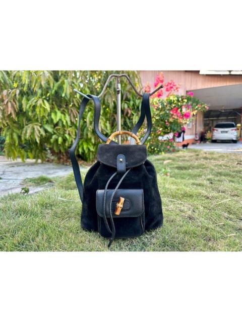 GUCCI Authentic Gucci Bamboo Suede Leather Mini Backpack