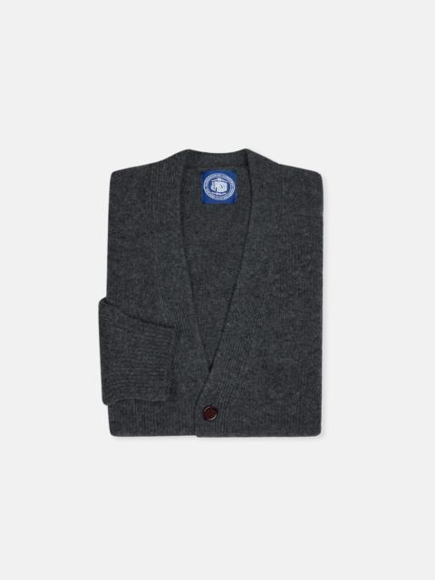 J. PRESS CHARCOAL LAMBSWOOL CARDIGAN SWEATER