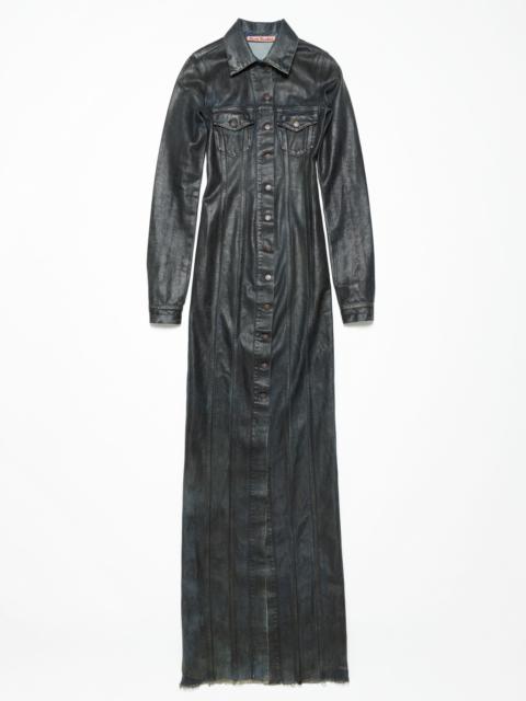 Coated denim dress - Black/mid blue