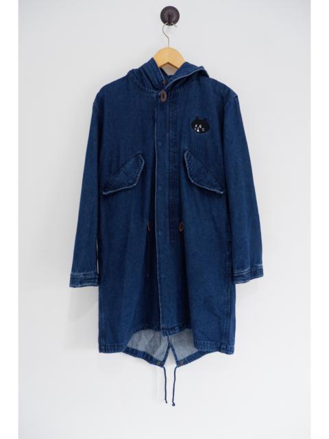 Vtg Ne-Net Issey Miyake Cat Logo Denim Parka Jacket