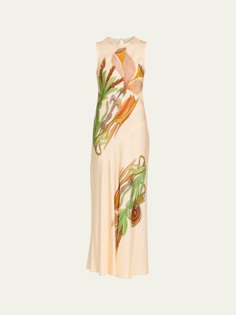 ULLA JOHNSON Gaea Printed Silk Midi Dress