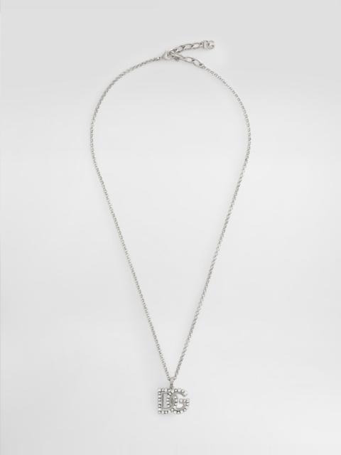 Dolce & Gabbana Fine link necklace with rhinestone-detailed DG logo