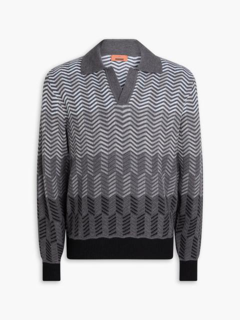 Missoni Crochet-knit wool polo sweater