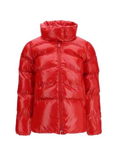 PINKO Pinko Glossy Quilted Puffer Jacket Rosso Burgundy
