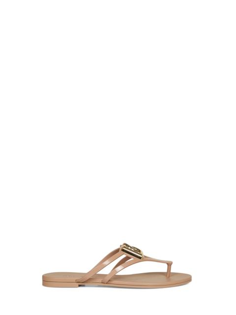 Dolce & Gabbana Dolce & Gabbana Women Powder Pink Rubber Logo Thong Sandals