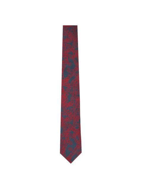 Navy & Red Crazy Orb Outline Tie