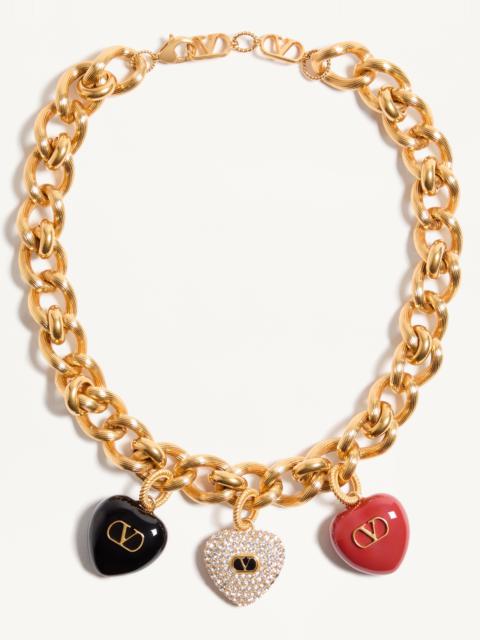 Valentino COEUR ROYAL NECKLACE IN METAL, ENAMEL AND SWAROVSKI® CRYSTALS