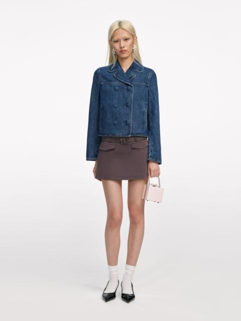 self-portrait Double Breasted Denim Jacket