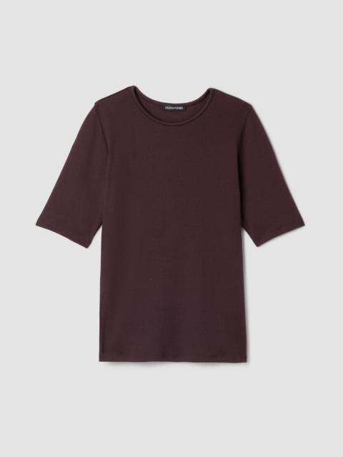 EILEEN FISHER Organic Cotton Stretch Rib Crew Neck Tee