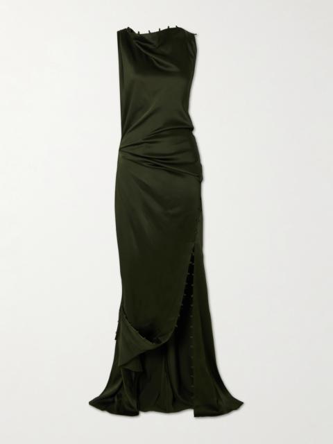 Victoria Beckham Rouleaux Draped Satin Gown