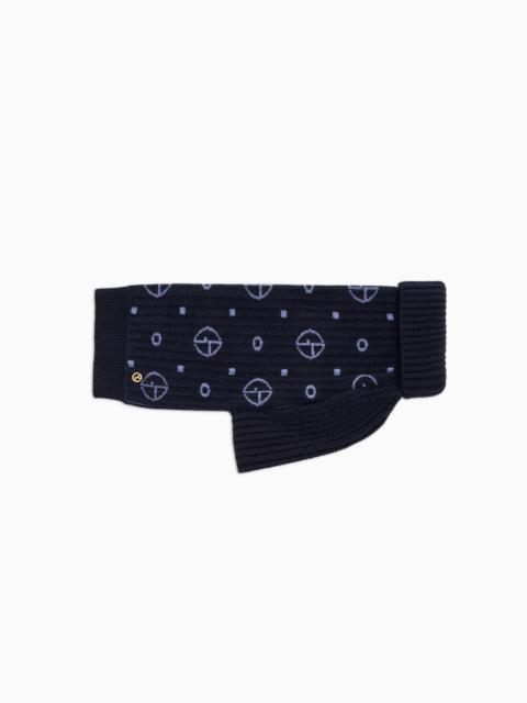 GIORGIO ARMANI POLDO X GIORGIO ARMANI JUMPER IN MONOGRAM JACQUARD VIRGIN WOOL AND CASHMERE