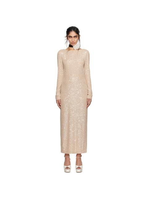 ANNA SUI SSENSE Exclusive Beige Open Back Midi Dress